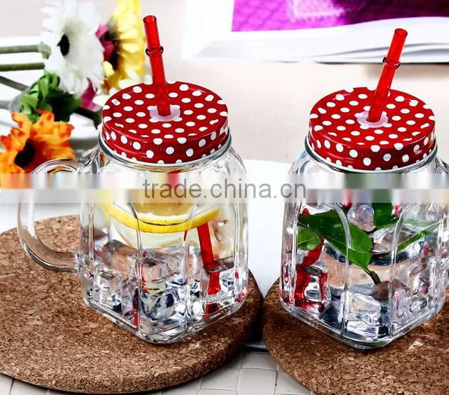 Haonai wholesale food pickle storage glass jar with handle and lid