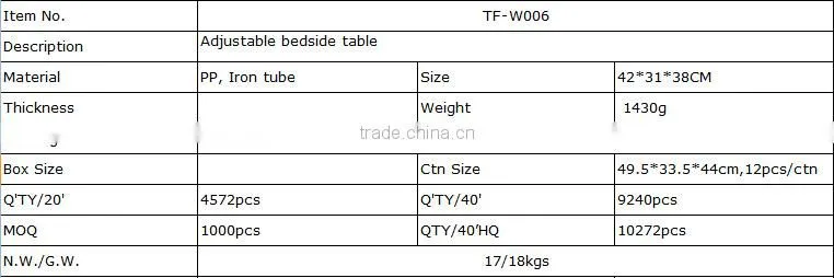bedside table/ folding bedside table /adjustable bedside table