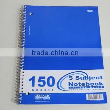 5 subject notebook 150 sheets closeout