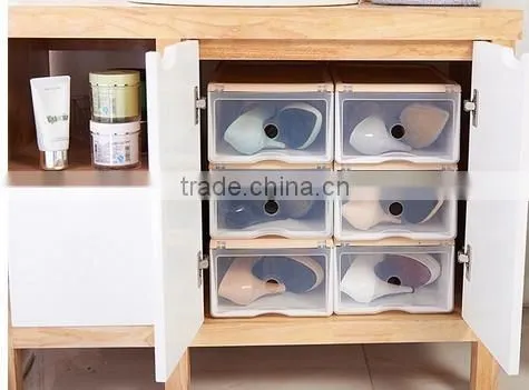 Wholesale Stock Small Order Plastic Transparent Shoes Storage Box