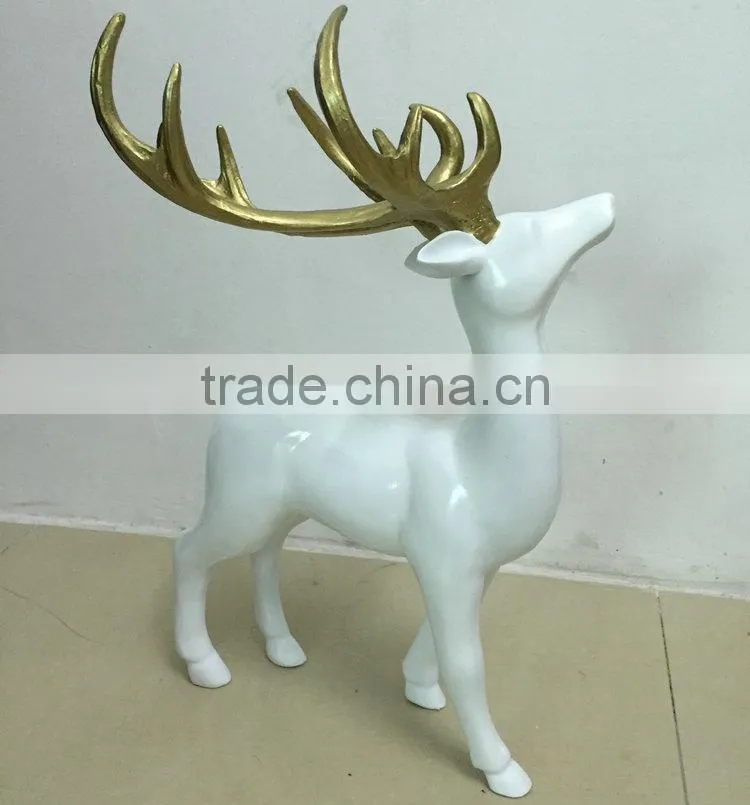 Resin standing reindeer sculpture