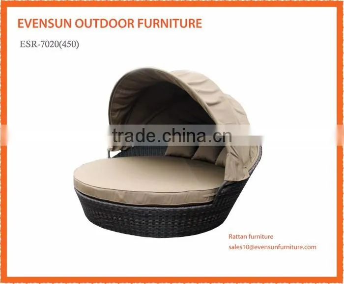 weatherproof and fireproof outdoor synthetic rattan ROUND Osaka Daybed