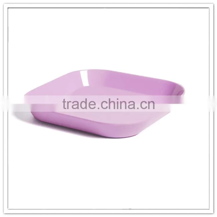 OEM accepted Wholesale contemporary pink plastic square vegetable tray, melamine serving tray airline