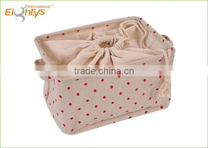 new product foldable eco-friendly cotton and flax cloth storage box