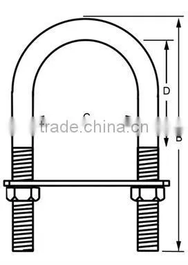 413SS Ladder Vertical Life Line System Safety High Quality High Strength Stainless AISI Round Bend U Bolts