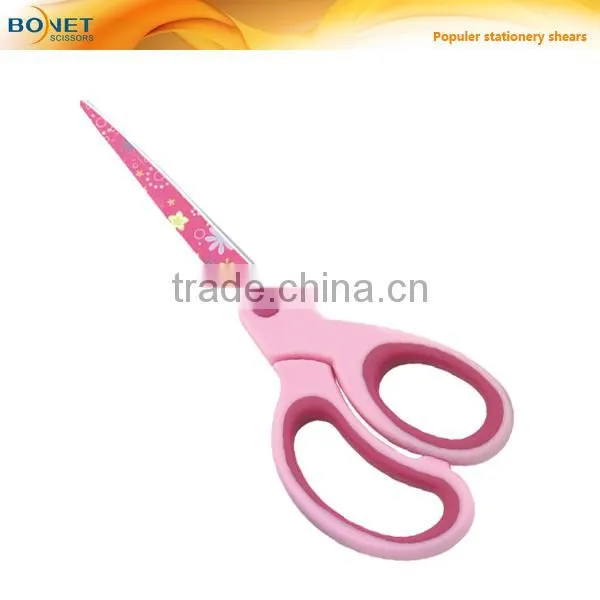 S62004P 8-1/2" 2015 colorful printing pattern stationery coating scissors
