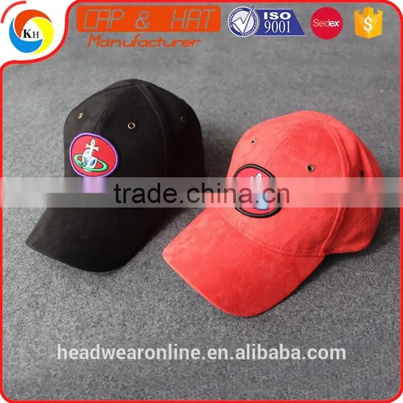 Custom Suede Fabric Embroidery Patch Baseball Cap Without Button