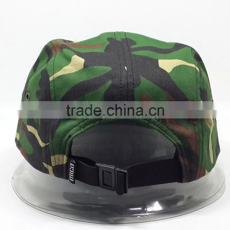 custom made design camo 5 panel snapback cap/hat