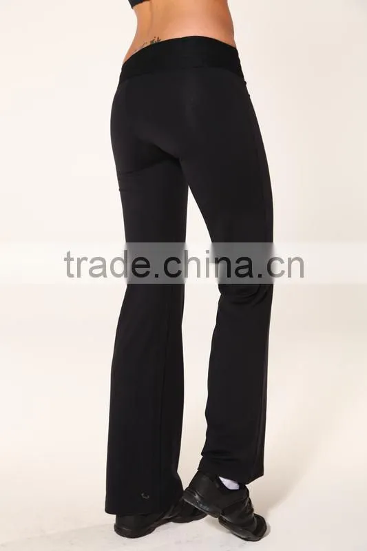 Blockout womens sport wear. Yoga exercise mesh roll over pants tights