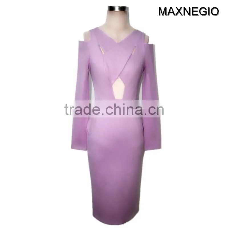 Plain Dyed Technics Long Sleeve New Ladies Winter Dress