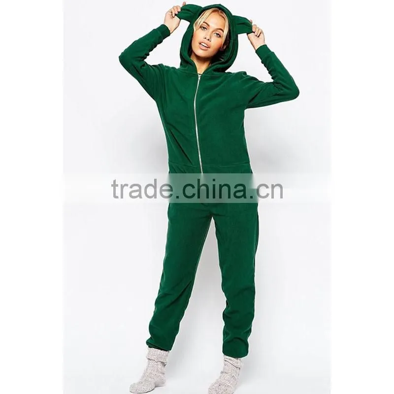 China factory fashion comfortable plain colour fleece onesie animal