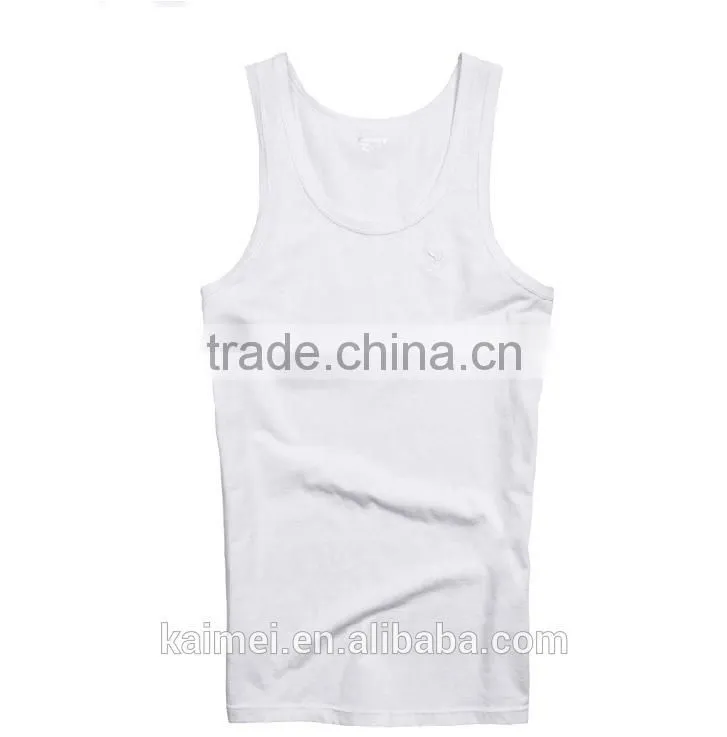 fashion cheap 100% cotton men sleeveless knitwear camisole