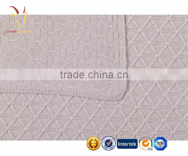 Pure Cable Knitted Cashmere Luxe Baby Blanket