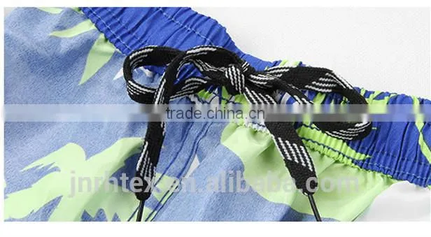 2015 Summer Fashion custom polyster and cotton printed mens beach shorts