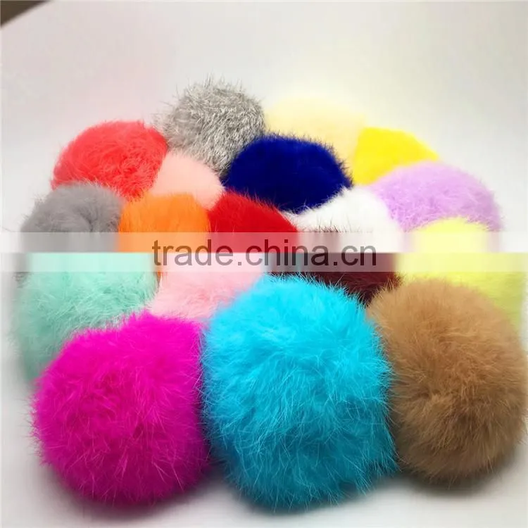 Brand new rabbit fur pom ball keychain with high quality tmq-157