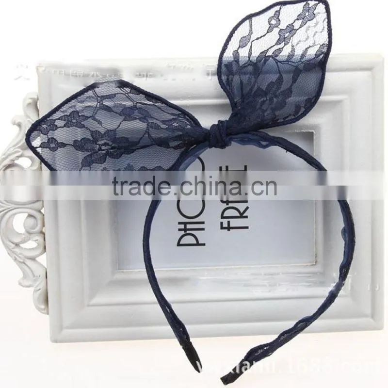 Black Lace Bow Rabbit Ear Hair Bands