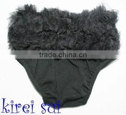 Black Baby Ruffles Chiffon Bloomers Panties T3