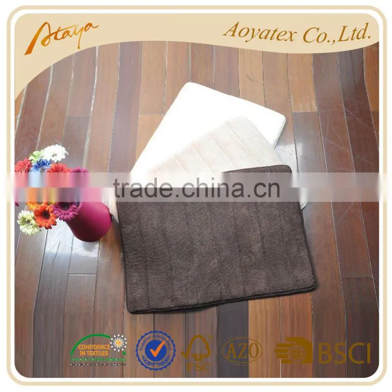 Water absorbent memory anti-slip foam bath mats floor mats