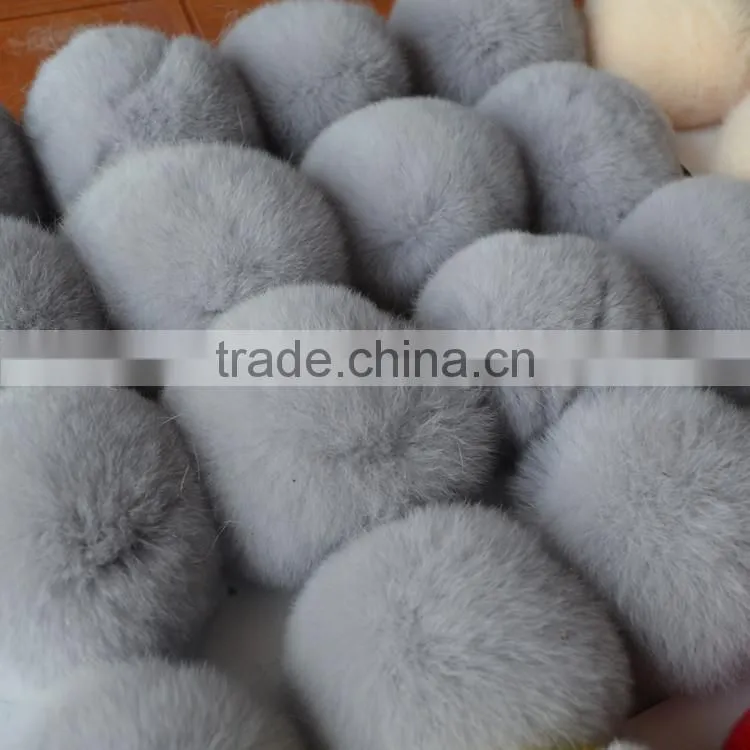 SJ748-01 SJ748 8CM Genuine Rabbit Fur Ball Keychain 2016 Fur Ball Keyring Women Fur Key Keychain Couples Keychain