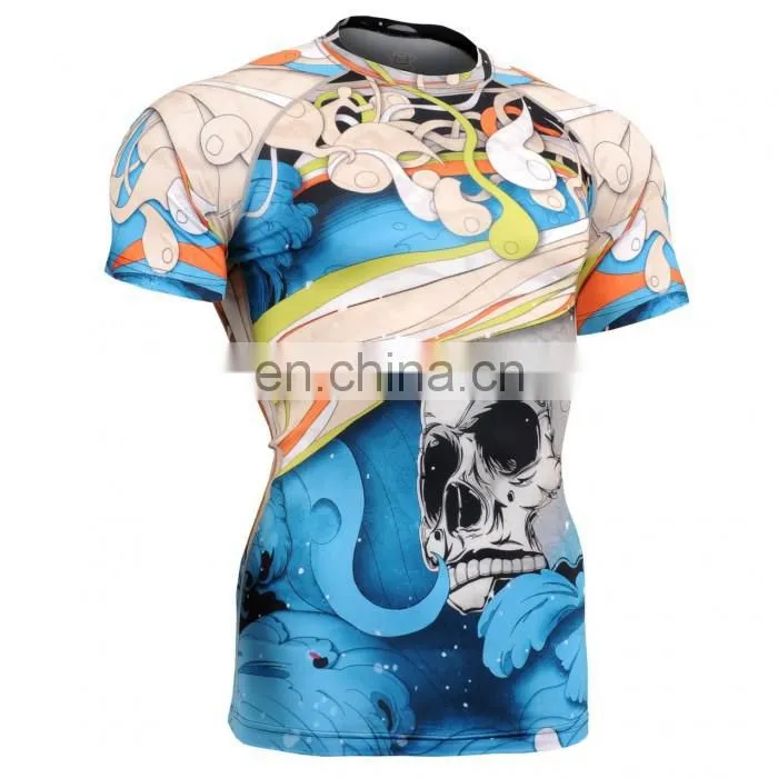 custom printed shin padded rash guard