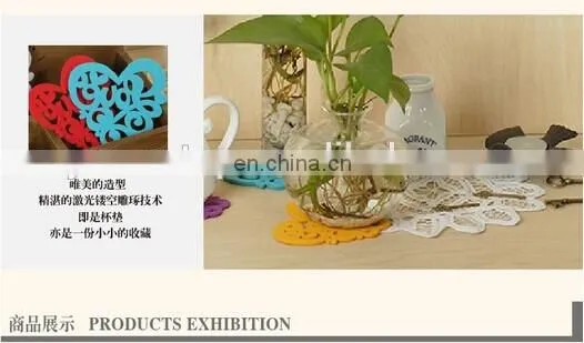 2016 new design elegant felt coaster for wedding decoration