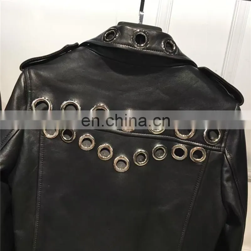 Custom Design Women Black Leather Jacket Custom Made Leather Jacket