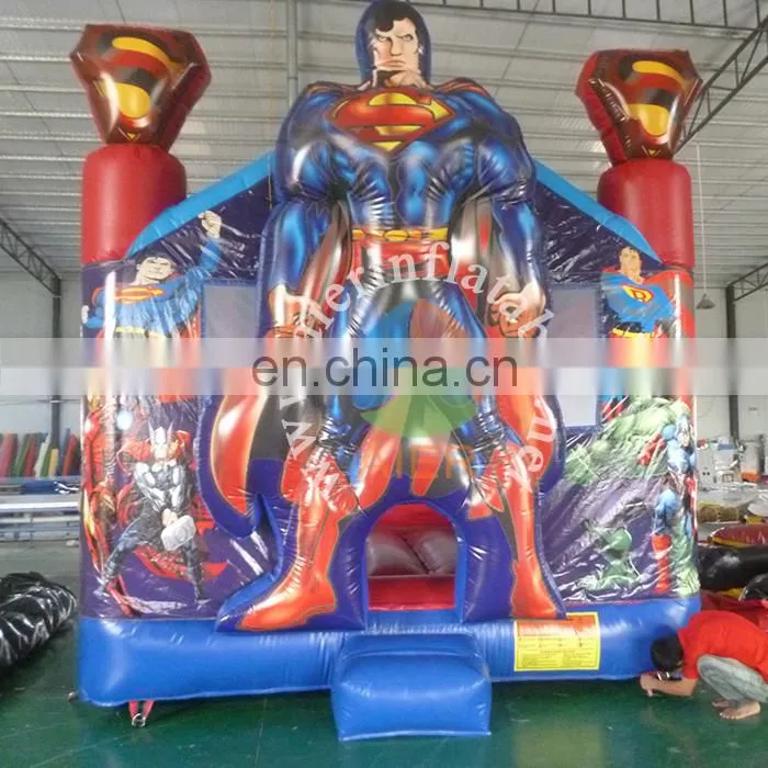 wholesale price bounce castle / vinyl inflatable castle / superman kids castle beds