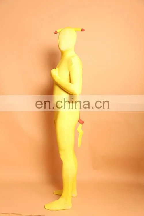 2016 Full Body Pikachu Pokemon Lycra Spandex Zentai Unisex Party Cosplay Suit