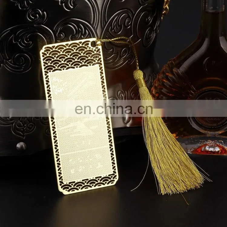 factory direct sale promotional gifts gift set metal hollow out bookmark suit wholesale
