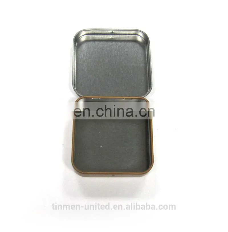 Vintage mini square card tin box,tin packaging for card