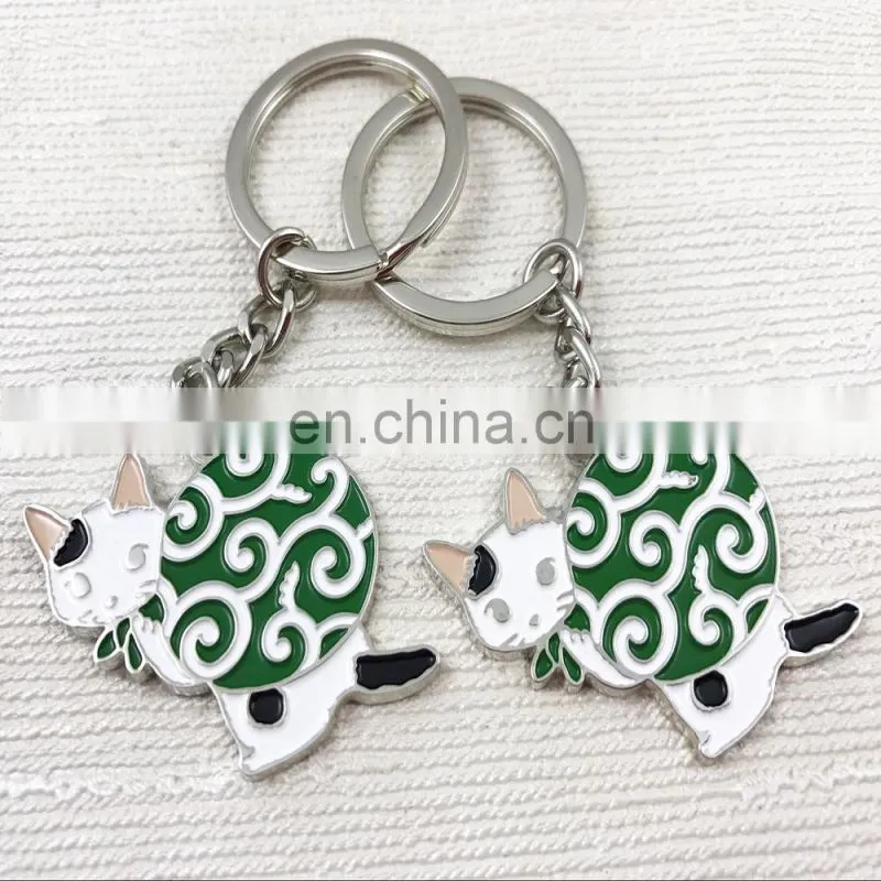 Custom logo Singapore design metal keychain/promotional zinc alloy foil keyring