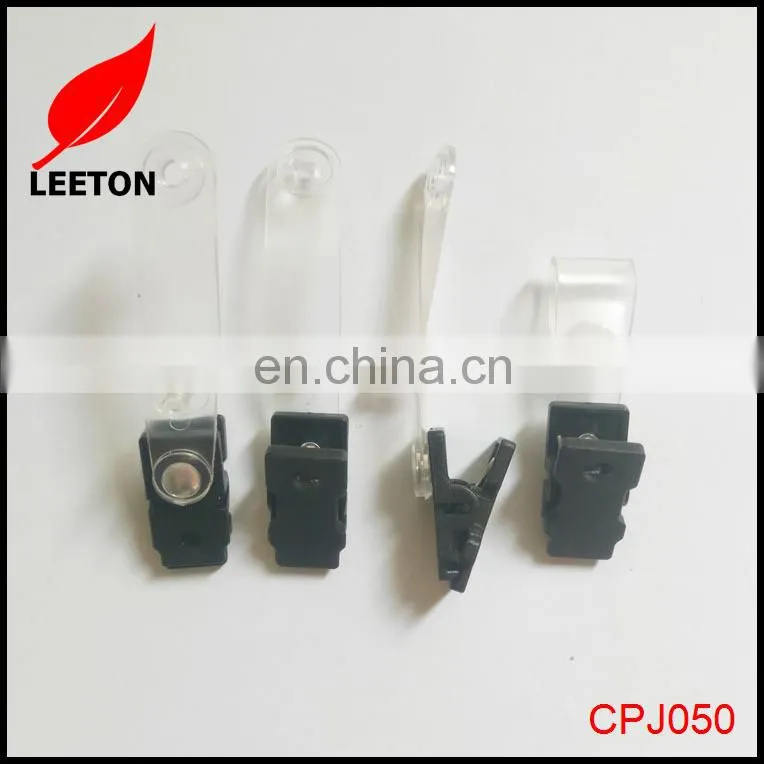 Factory custom plastic ID badge clip with Vinyl strap