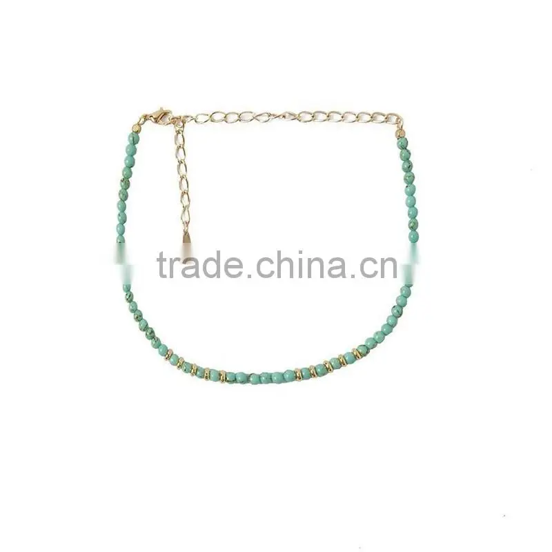 DC03-18 2016 Hot fashion rope necklace Natural stone bead necklace
