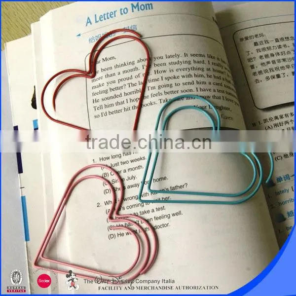 Beautiful Heart shape PET coated paper clip