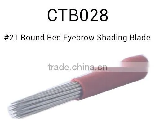 Permanent Makeup Microblading Use #21 Round Shading blade Eyebrow Tattoo Shadow Manual Pen