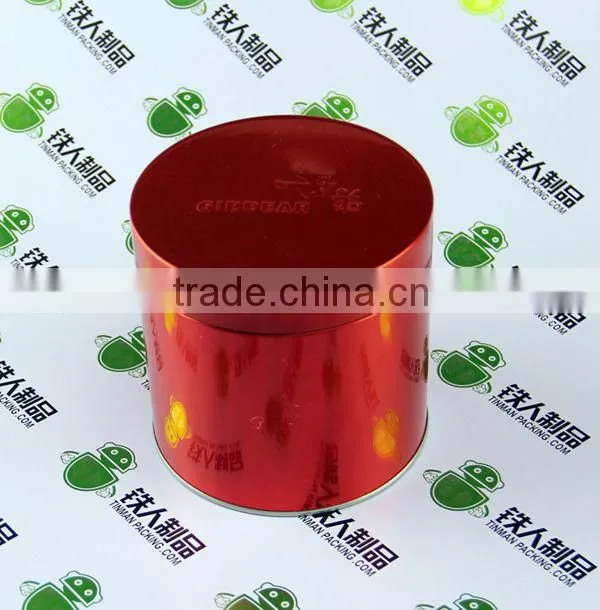 Round tea tin