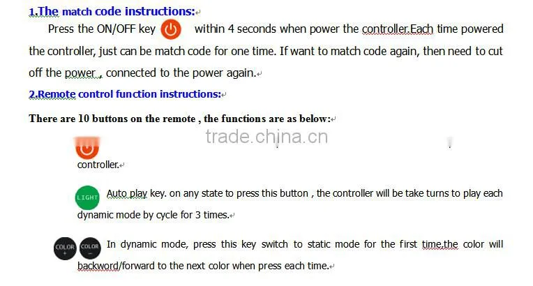 DC12V/24V RGB Remote Control LED Controller