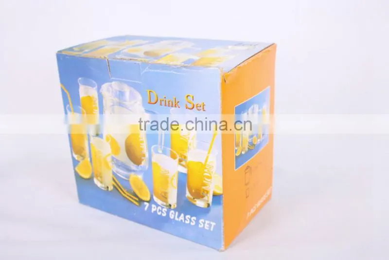 7pcs glass drinking pitcher set/7 pcs glass drinking set wholesale