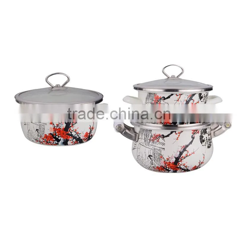 2014 new style enamel stock pot sets
