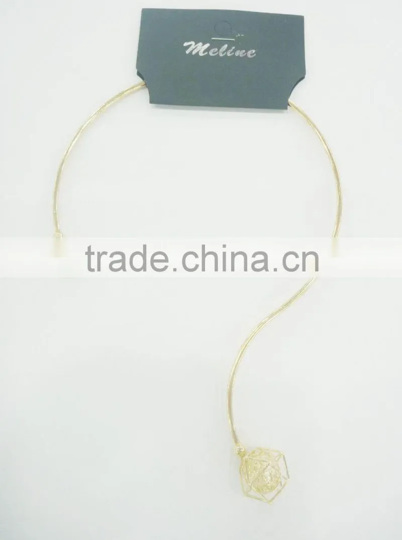 FACHION COLLAR NECKLACE WITH POLYGON FILIGREE BEADS DROPS