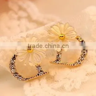 White flower earring bridal earring white elegant flower earring