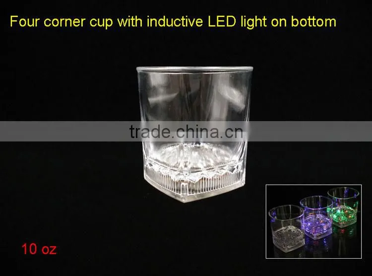 6oz cute flower LED cup with inductive rainbow flashing light for bar
