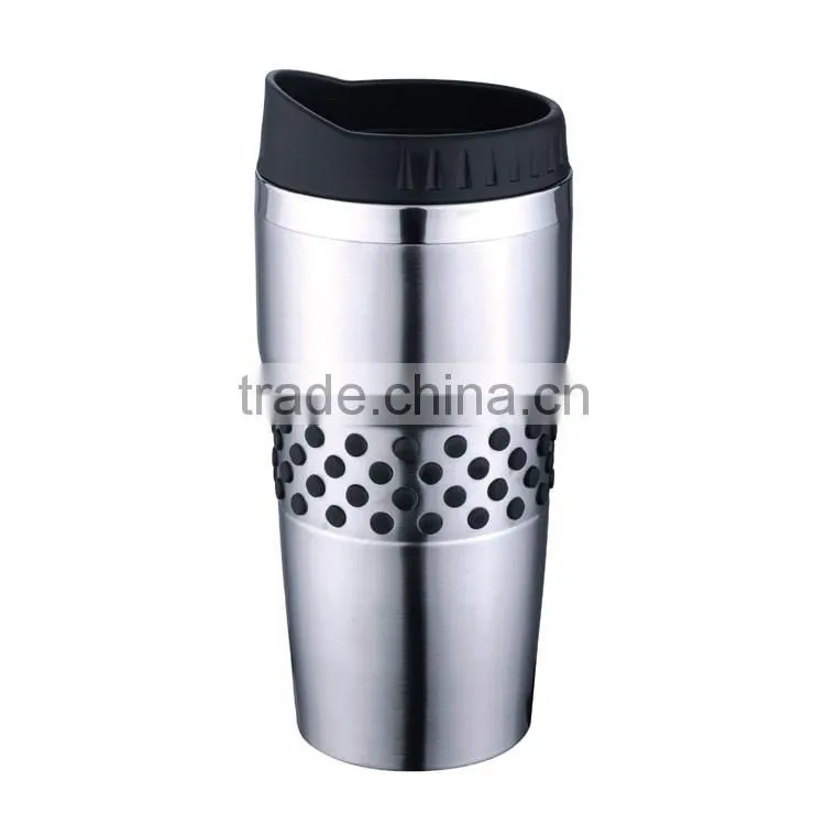 Stainless steel double wall 16oz travel mugs with handle