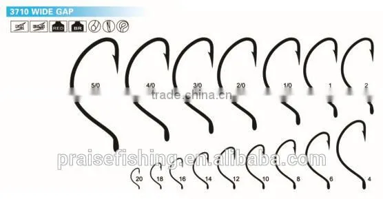 Red/Brown Paint High carbon steel PR-3710 WIDE GAP wholesale fishing hook