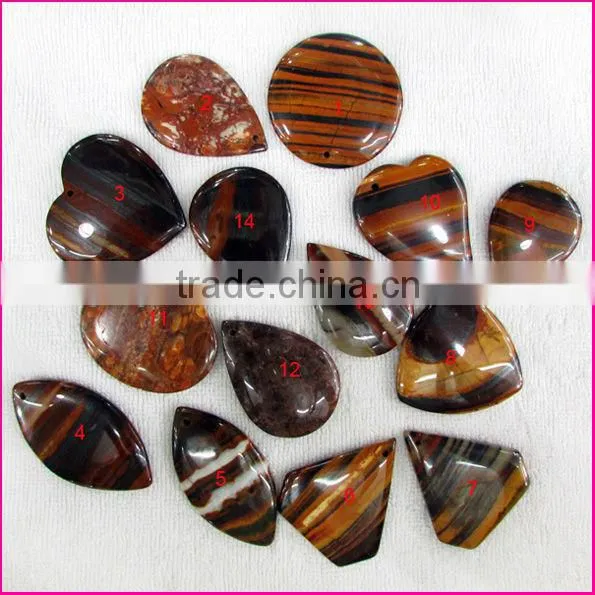 JF6879 Natural gemstone semi precious stone donut pendants