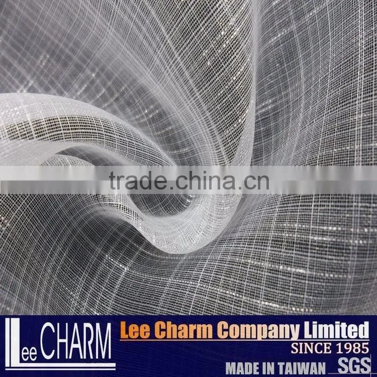 Polyester Organza Big Check Design Fabric