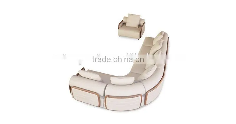 Modern design U shaped sectional sofa set designs and prices White leather sofa