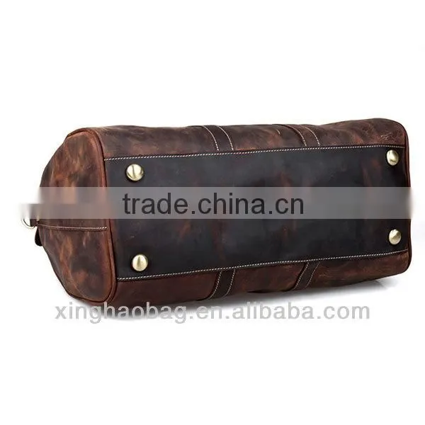 Custom printed tote leather travelling bag
