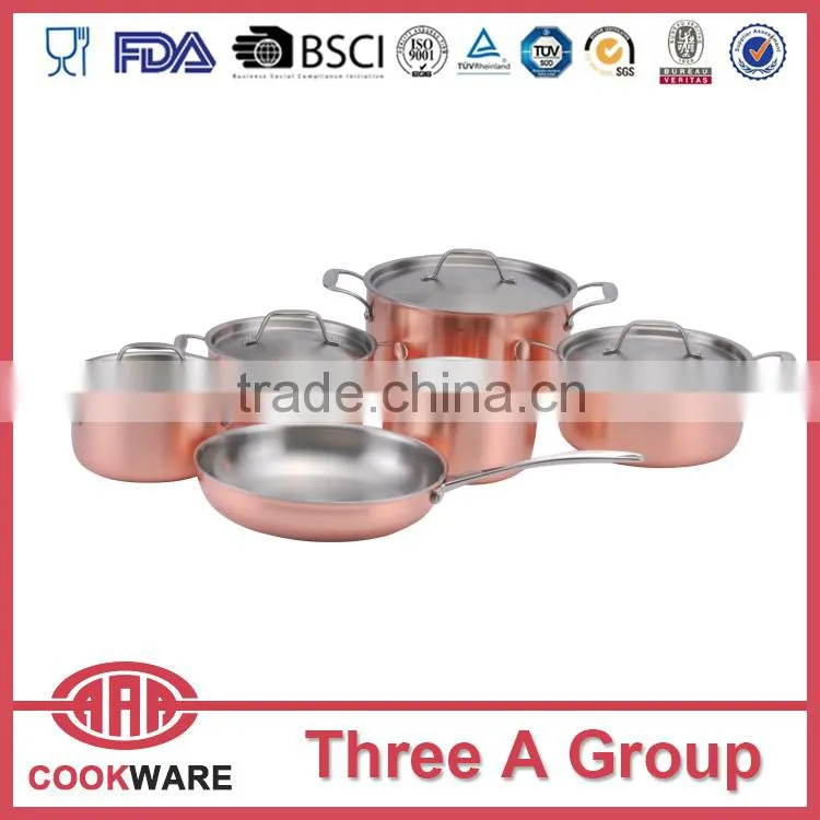 DW 3ply copper cookware set for wholesale