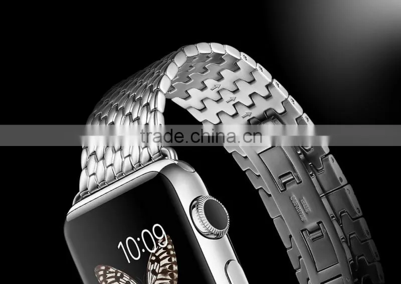 Icarer Armour Stainless Steel Watch Band For iWatch Sliver Wrist Strap For 38MM Apple Watch MT-4251